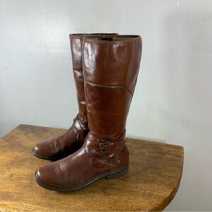 Elegant Brown Leather Riding Boots